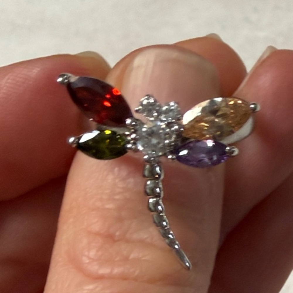 Elegant Multicolor Dragonfly Ring - image 2